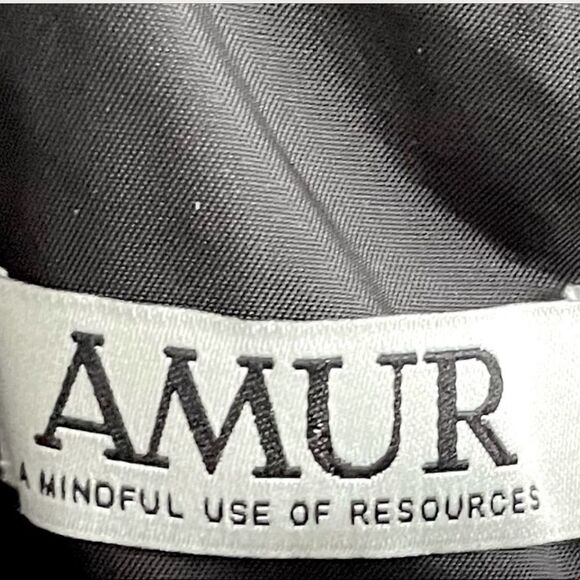 AMUR Harlow Silk One-Shoulder Ruffle Sheer Maxi Dress Black 2 - Picture 16 of 16